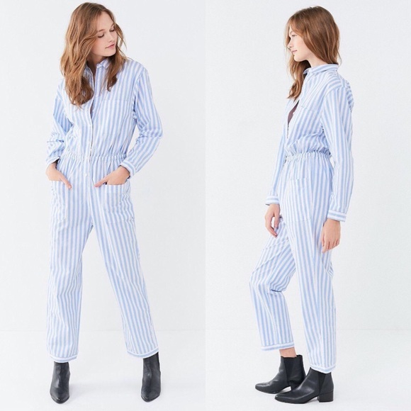 Urban Outfitters Pants - ‼️LAST ONE‼️ NWOT UO Blue white stripe jumpsuit